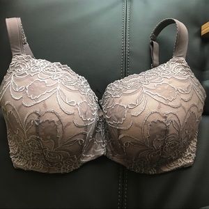 Floral plunge underwire bra